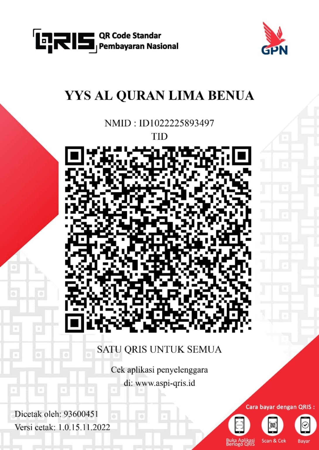 QRIS Rumah Tahfizh Center